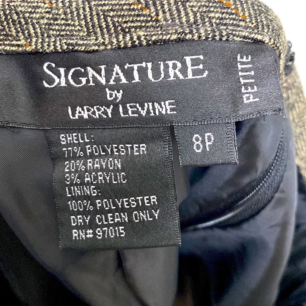 Signature by Larry Levine Herringbone Skirt Vintage 8P